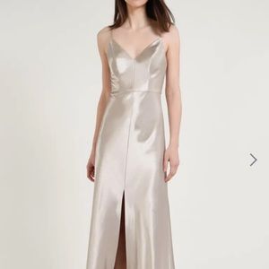 Jenny Yoo Satin Dress, Latte colour